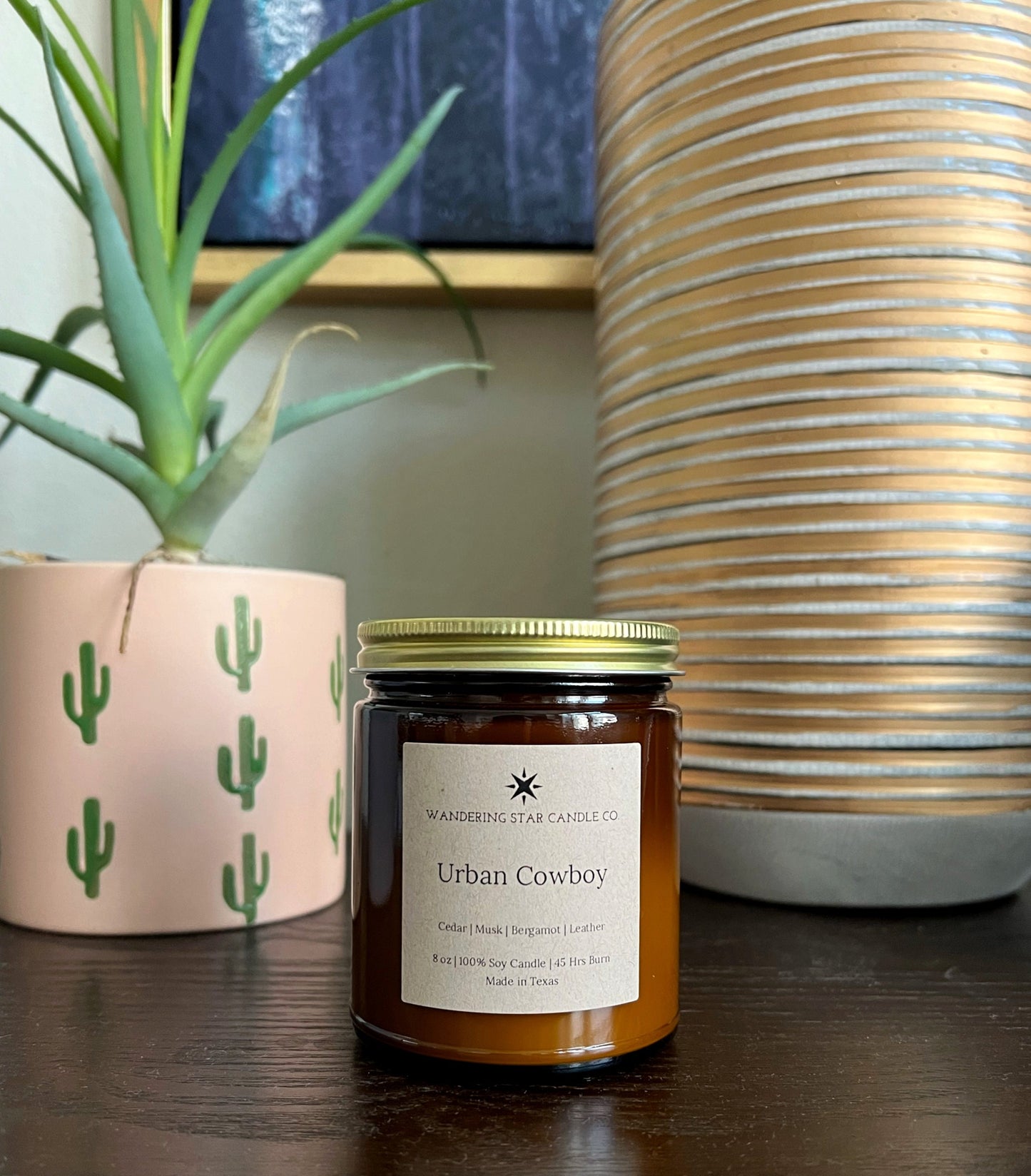 Urban Cowboy Candle | Cedar Candle | Bergamot Candle | Leather Candle | Musk Candle | Western Decor | Amber Jar Candle | Made In Texas