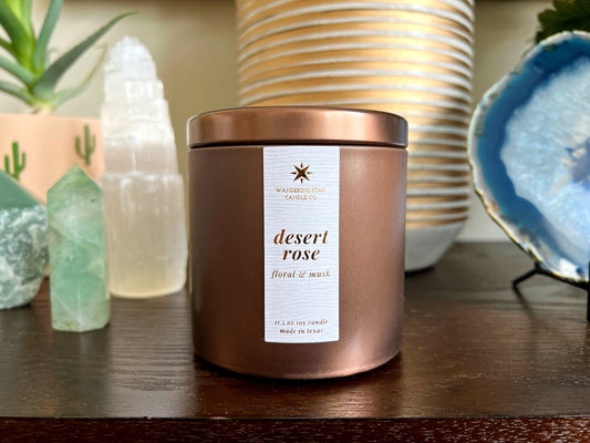 Desert Rose Candle | Floral Candle | Sandalwood Candle | Musk Candle | Luxury Candle | Made in Texas | Gifts for Her | Boho Chic Decor