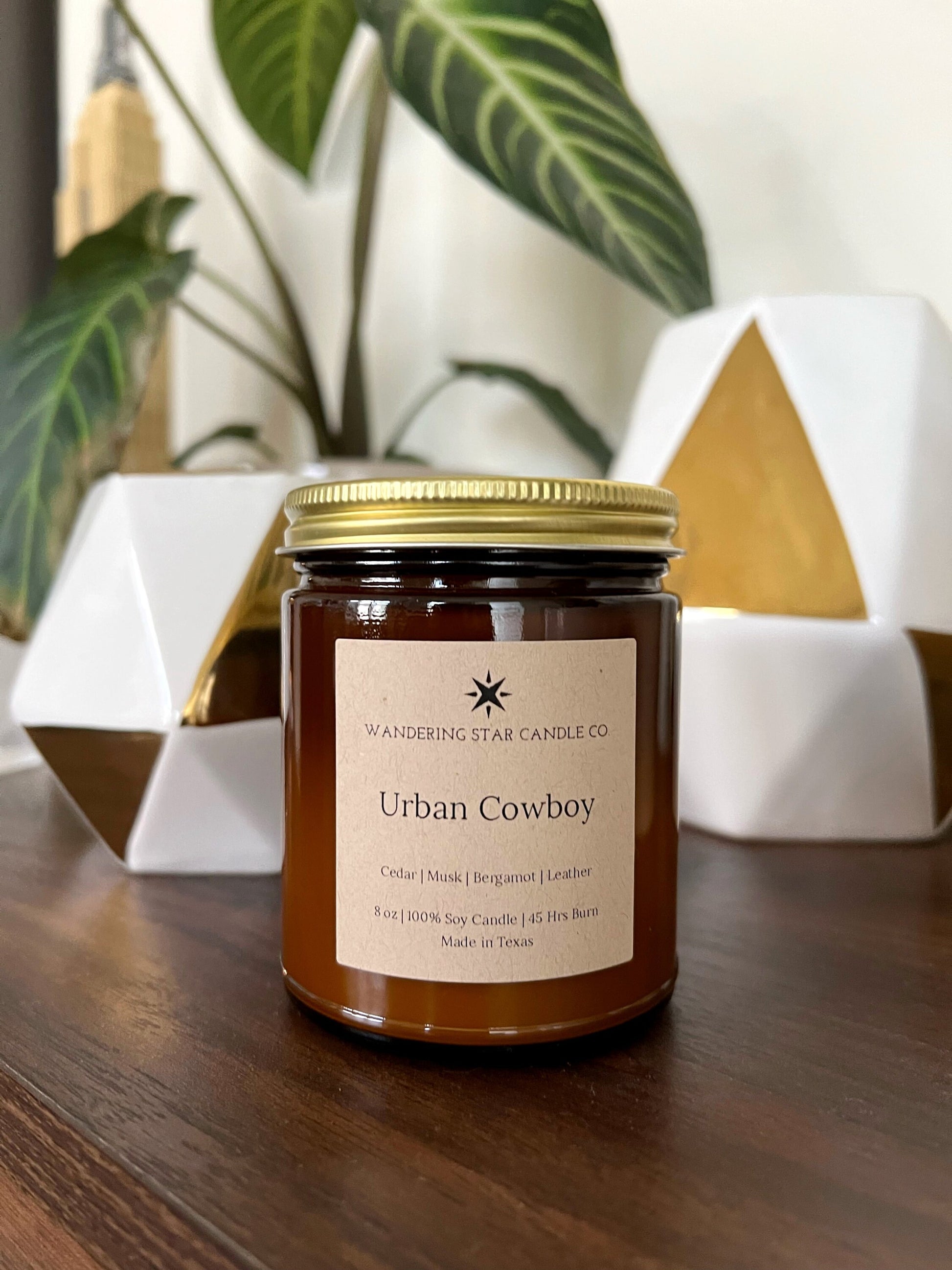 Urban Cowboy Candle | Cedar Candle | Bergamot Candle | Leather Candle | Musk Candle | Western Decor | Amber Jar Candle | Made In Texas