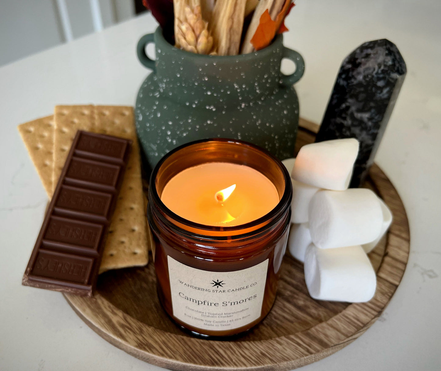 Campfire S'mores | Fall Winter Candles | Sweet Scented Candles | Camping Hiking Gifts | Outdoorsy Candles | Made in Texas | Holiday Gifts